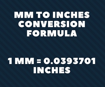 mm to inches conversion
